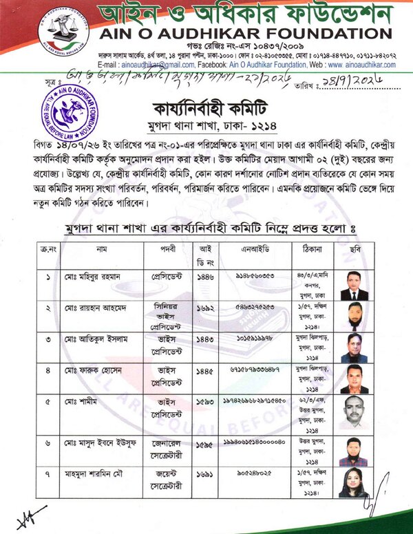 Mugda Thana Committee (PDF)